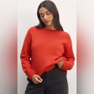 Everlane Rust Cotton Knit Sweater Cozy Minimal Fall Capsule Crewneck M